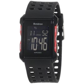 Armitron Sport Men's 408177RED Chronograph Black and Red Digital Watch