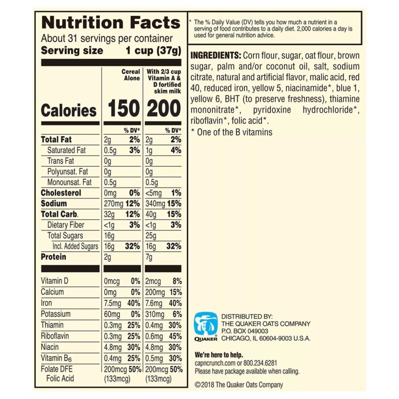 Cap'n Crunch 2 Bag Box Cap'n Crunch's Crunch Berries Cereal