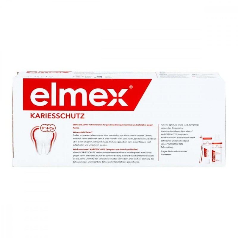 Elmex Caries Protection Toothpaste Double Pack, 2 x 75 ml,