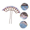 Ipetboom Purple Flower Hairpin Stick for Hair Elegant Bridal Wedding