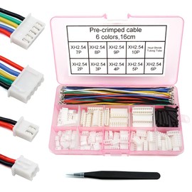 XH 2.54mm Plug Kit with Pre-crimped Cable Wire 2/3/4/5/6/7/8/9/10 Pin Housing JST Adapter Cable Compatible with JST-XH Connector