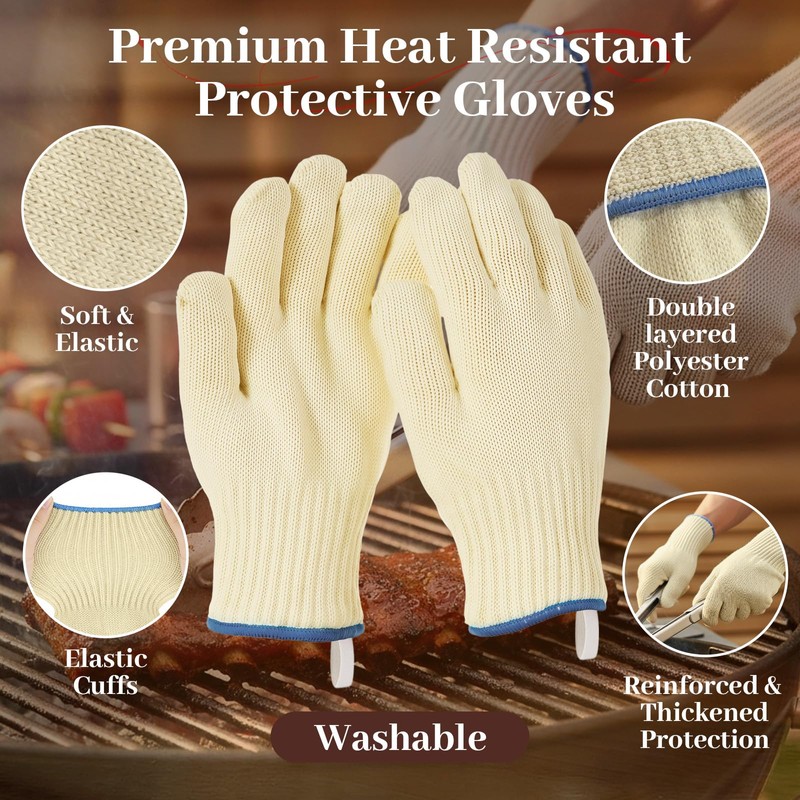 Flintronic Oven Gloves Heat Resistant, Heat Resistant Gloves for Cooking,