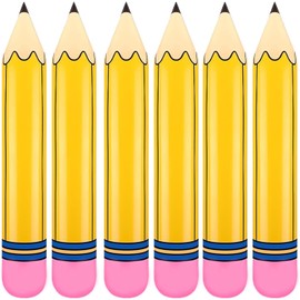 WalquicksInflatable Pencil Giant Blow Up Pencil Colorful Inflatable Crayons, Birthday Party Supplies, and Room Decoration (Yellow, 6Pcs 27in)