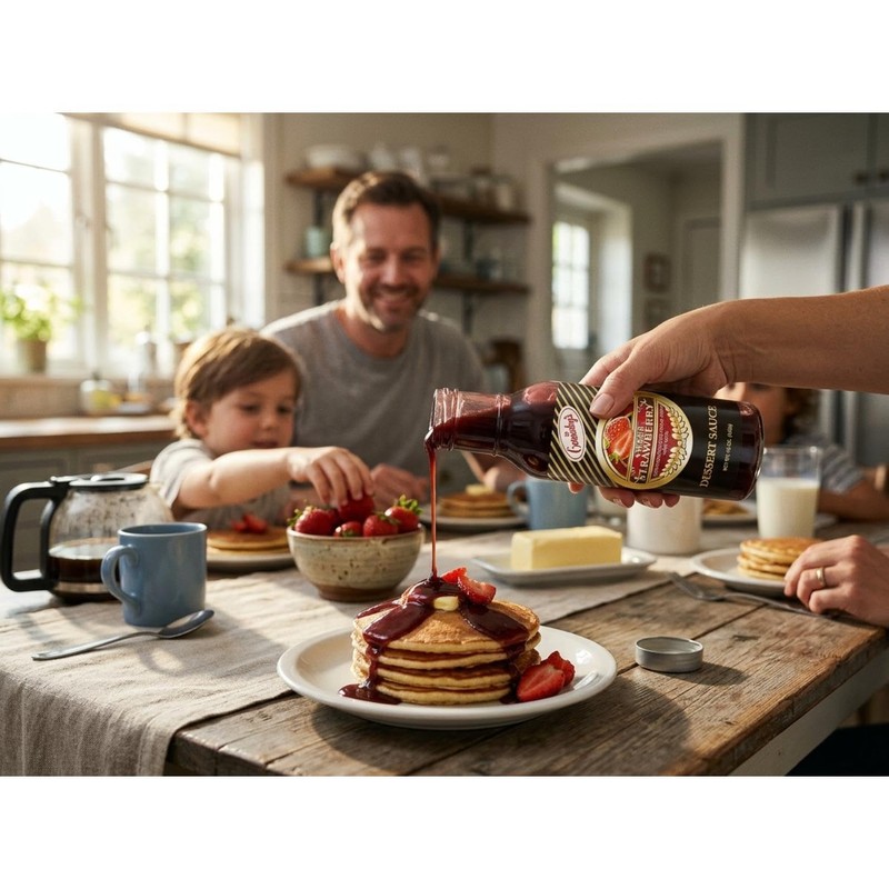 Cornaby's Gourmet Strawberry Dessert Sauce with Real Fruit Topping for