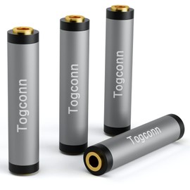 1/8 Inch TRS AUX Female to Female Gold-Plated Coupler (4 Pack),1/8" Stereo Jack to 1/8" Stereo Jack Adapter, 3.5mm Stereo Extension Audio Aux Cord Converter Connector for Headphones, Car Stereo