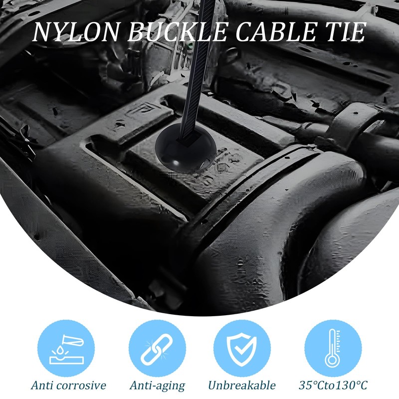 Cable Tie Buckle, 120 Pcs Nylon Universal Snap-Fit Fastening Clips