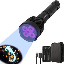 LUMENSHOOTER S5 UV Flashlight, Black Light Flashlight with 5 LEDs, for UV Resin Curing, Rockhounding, Pet Urine Detecting, Scorpion Hunting (385NM)