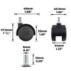 Keypak Swivel Castor Wheels - 40mm Black Hooded Twin Wheel