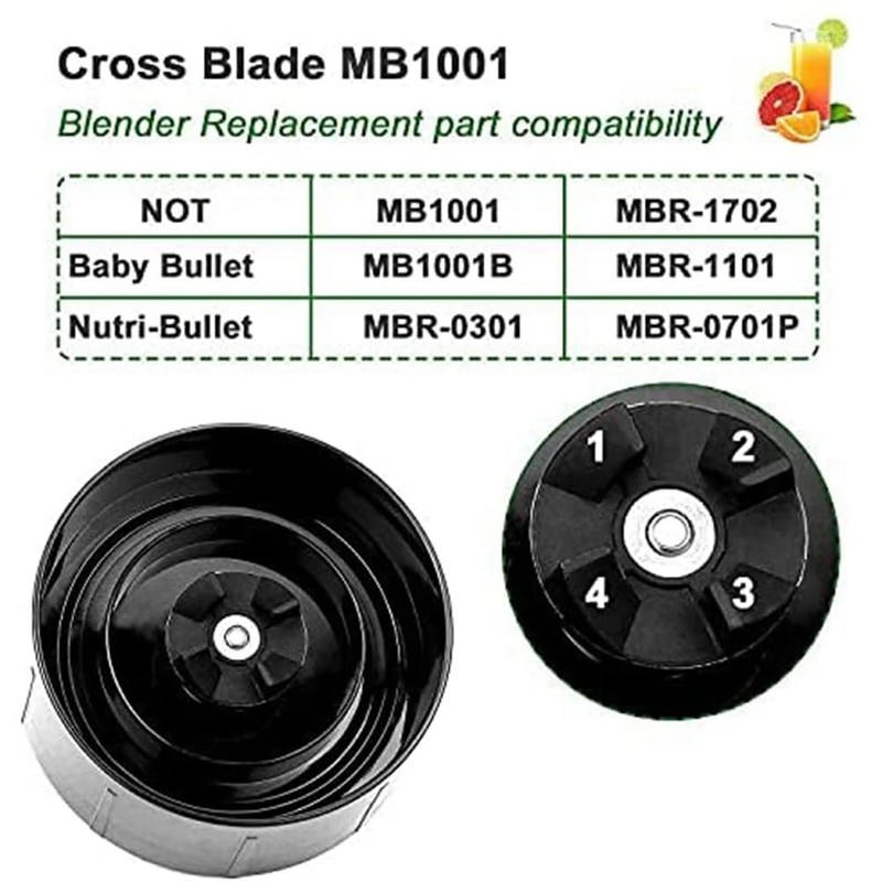 Magic Bullet Cross Blade,Cross Blade Replacement Parts with Gaskets for