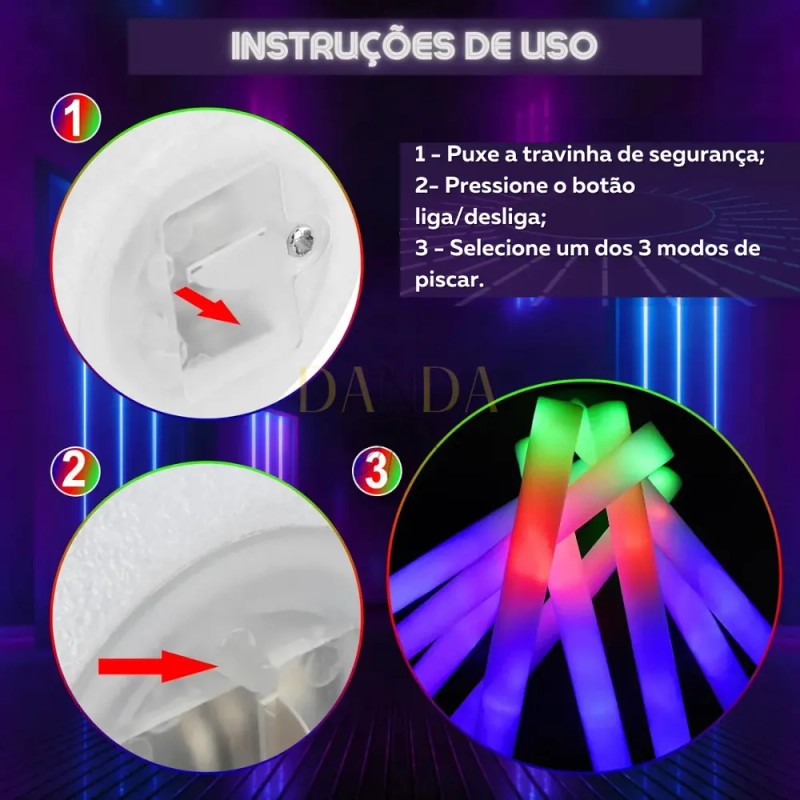 Pack 10 Barras De Espuma Led Para Fiesta