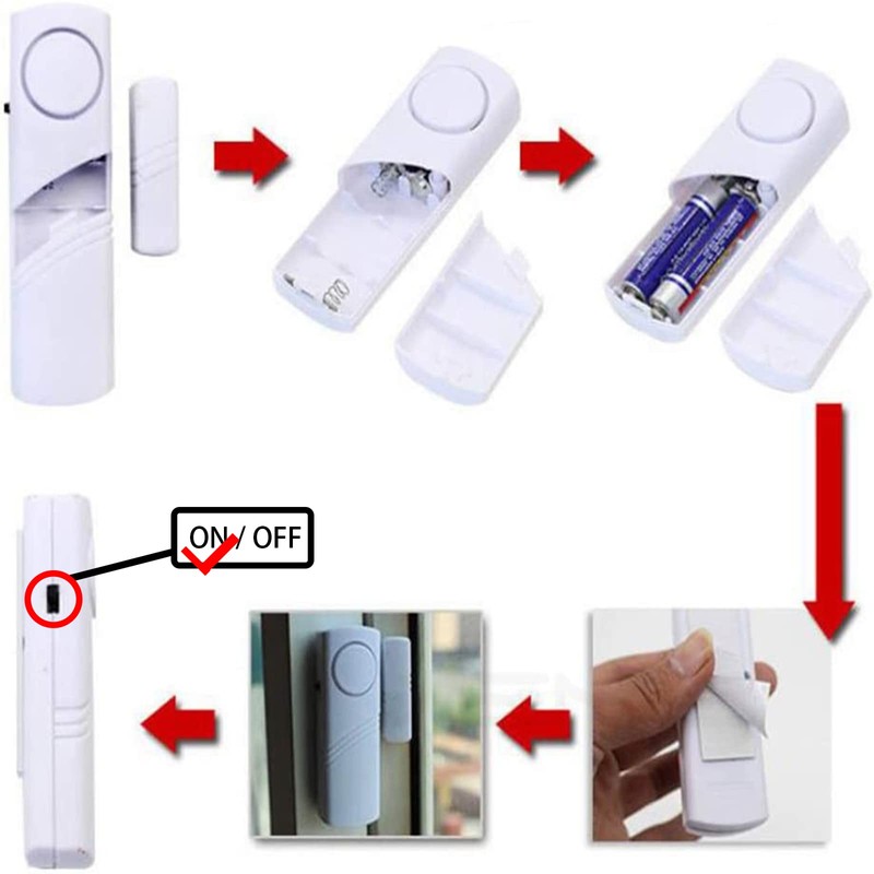 10 PCS Door/Window Alarm Magnetic, Wireless Security Sensor Burglar Alarm