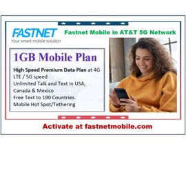 $15/mon.1GB Cellular & Mobile Data Plan in 4G LTE, 5G AT&T Network. Unlimited Talk and Text. Tethering, Mobile Hotspot, WiFi Calling. Largest Nationwide Coverage