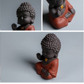 Buddha Object, Cute Buddha Statue, Pottery, Zazen, Nyorai Statue, Mini 2 PCS (Type 3)