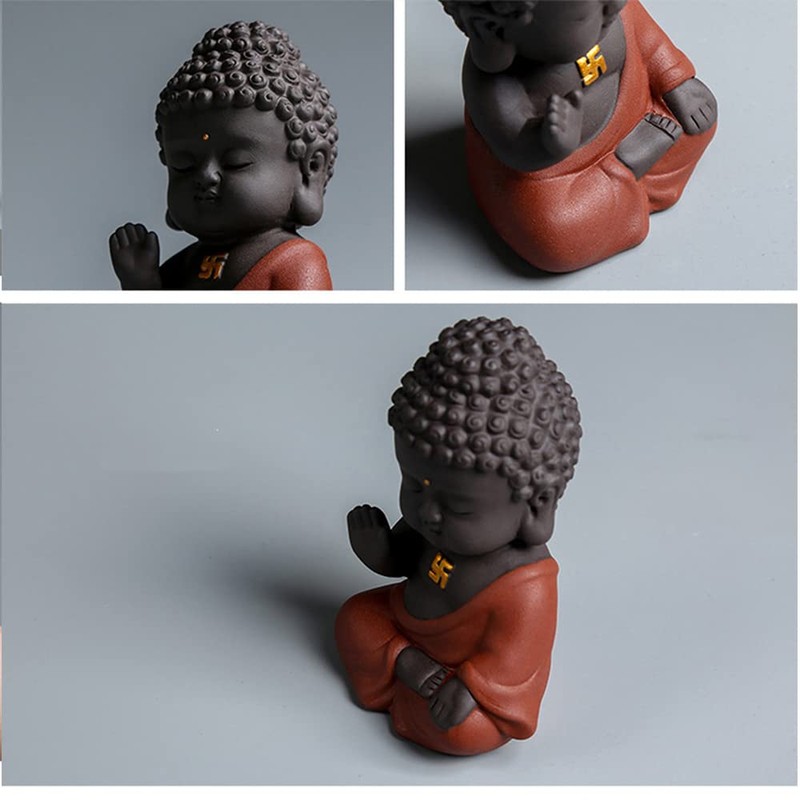 Buddha Object, Cute Buddha Statue, Pottery, Zazen, Nyorai Statue, Mini