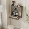 ARTETHYS Wall Mounted Desk with LED Light Farmhouse Multifunctional Fold