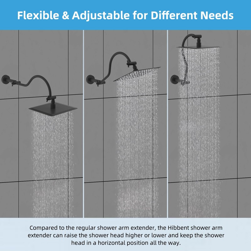 Hibbent All Metal Upgraded 18'' Shower Head Extension Arm, Shower