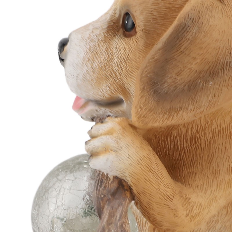 Solar Powered LED Light Dog Statue Decoration Solar Powered Puppy