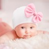 Newborn Baby Hats and Mittens Set Infant Bow Beanie Cap