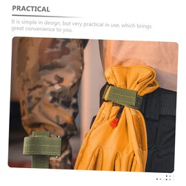 SUPVOX Wear-Resistant Glove Holder 360° Rotation Buckle Hiking Glove Straps 3pc Set Army Green