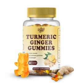 Turmeric & Ginger Gummies with Black Pepper – 500mg Ginger Root Extract, 500mg Turmeric Root Extract, Black Pepper Extract for Absorption – Joint, Immune & Digestive Support – 60 Gummies