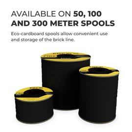 EdcX Mason's Line Diameter 1.7 mm | 50 m, 100 m and 300 m | Nylon | Brick Line, Construction Cord, Gardening, Mason's Cord | Tear-Resistant, Weatherproof Power Cable with Low Stretch (Black, 100 m)