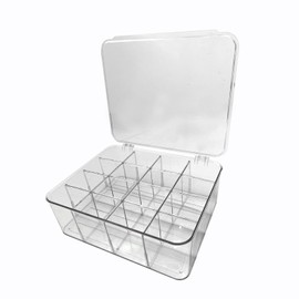 Rasydyn Stackable Plastic Organizer Bins with Lids: Clear Storage Bins with Removable Dividers for Bathroom, Closet, Kitchen, Dresser, Pantry, and Cabinet – Ideal for Home Organization