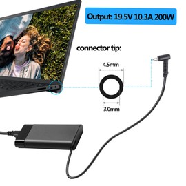 200 W Laptop Power Supply Charger for HP Omen 15 16 17 Gaming Laptop, ZBook Power G10 G9 G8 G7, Create G7 Studio G10 G9, Victus 15 16 16-e1163nr Pavilion Gaming 15 17 Envy 15 2020 19.5V10, 3A 4.5 *