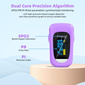 Oximeter, blood oxygen monitor, Pulse Oximeter, oxygen monitor fingertip, Fingertip Pulse Oximeter purple