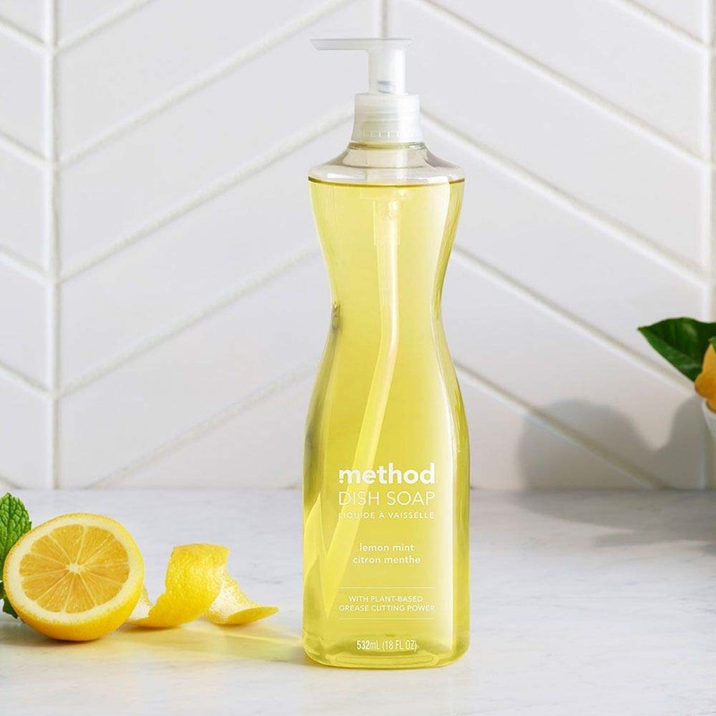 Method Gel Dish Soap Liquid, Lemon Mint, Tough on Grease,