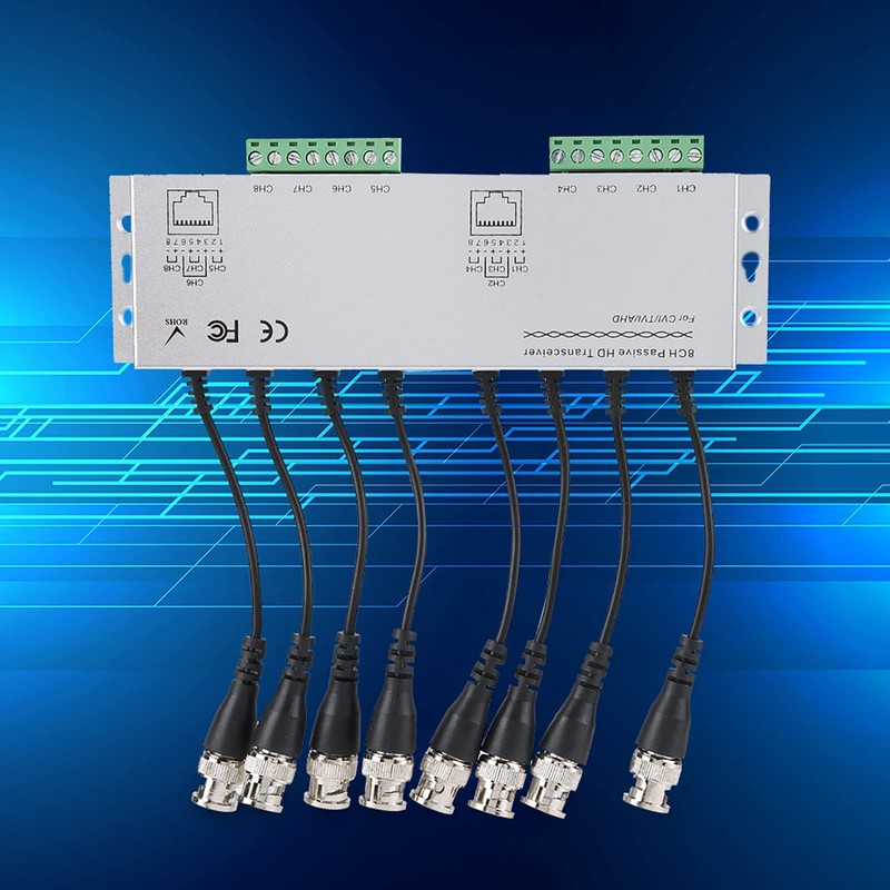 QANYEGN 8Ch HD Bnc Male to UTP Cable Transceiver Adapter,