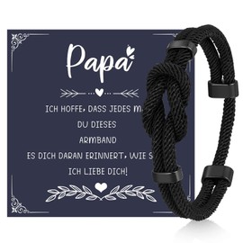 Men's Gift Bracelet: Gift for Him Husband Paracord Bracelets, Gift for Dad Son, Surfer Men's Bracelets Black, Jewellery Gifts Christmas/Valentine's Day/Father's Day Gifts