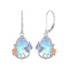 Seiyang Butterfly Moonstone Earrings 925 Sterling Silver Teardrop Moonstone Leverback
