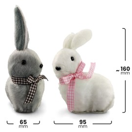 Netuno 3x Easter Bunny 13 cm Decorative Figures Easter Rabbit Decoration Home Spring Easter Gift Idea Animal Figures Plush Toy