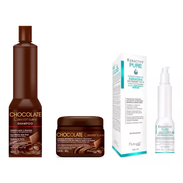 Nutrapel Chocolate Lassio Shampoo 1 L+ Mascarilla + Leave In