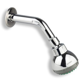 MEER FAUCETS BY CNX Regadera fija con tubo, ahorradora de agua, Cabezal de ducha, fabricado en ABS (Resistente a manchas y corrosión), regadera cromada