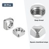 sourcing map M4-0.7x3 Square Nuts, 304 Stainless Steel Coarse Thread