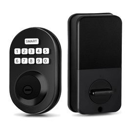 MINIA Keypad deadbolt, Auto Lock, Anti-Peeking Password, Cerraduras inteligentes para puertas，Keyless Entry Door Lock，Black