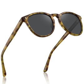 CARFIA Retro Polarised Mens Womens Sunglasses Fashion Tortoiseshell Sunglasses in Hand-Crafted Acetate CA2307