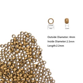 200 Pcs 4mm Micro Link Beads Hair Extensions Beads Copper Nano Rings Beads Hair Beads Hair Extension Tool (Dark Blonde)