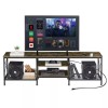 Vecelo TV Stand with Power Outlet Entertainment Media Center for