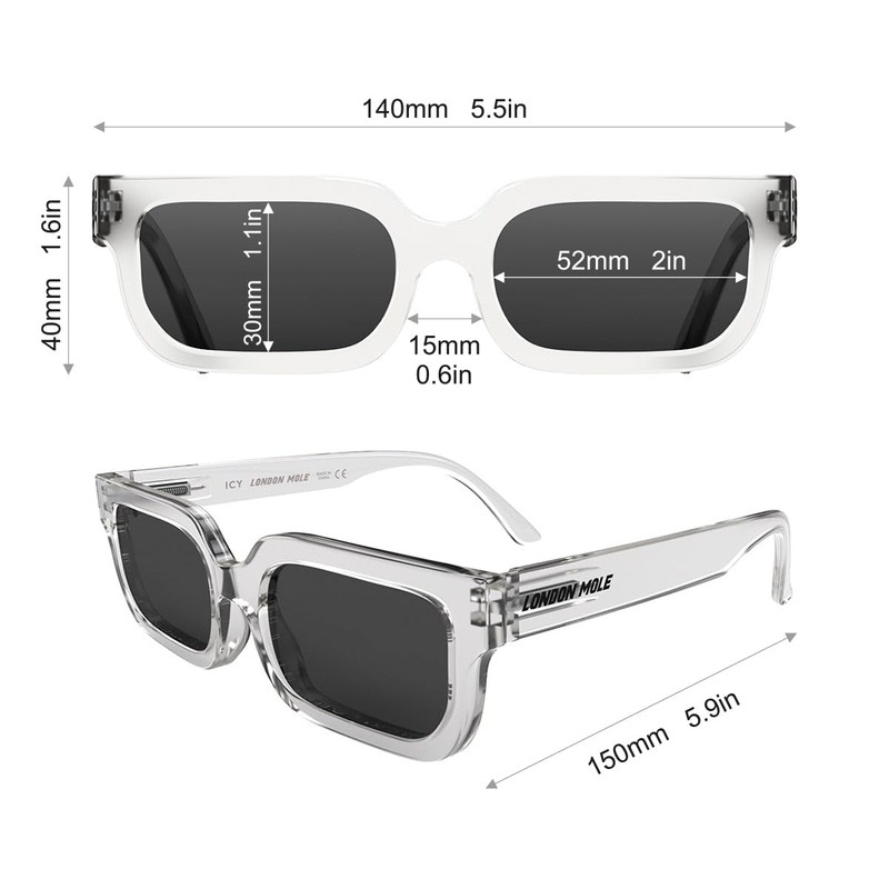LONDON MOLE Eyewear Icy Sunglasses Fashion Brand UV400 Protection Unisex,