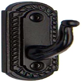 Merriway® BH01620 (2 Pcs) Georgian Curtain Drapery Hold Back Tie Back Hooks, 50mm (2 inch) Black - Pack of 2 Pieces