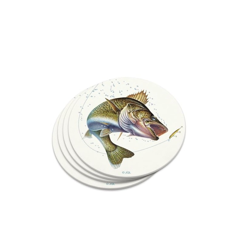 Walleye Fishing 7 Novelty Coaster Set