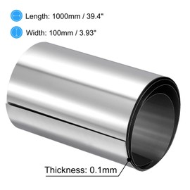 TA-VIGOR 2Pcs 304 Stainless Steel Foil Roll, 1000mm x 100mm x 0.1mm Metal Strip Sheet Fine Plate Sheet Foil for Crafts, Electronic Equipment
