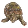 Auspicious Fortune Charm Lifelike Green Brown Turtle Tortoise Small Figurine