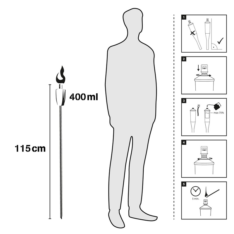 Hussala Ancona Oil Garden Torch 115 cm [2 pieces]