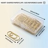 200 Pcs Cute Rose Gold Heart Shaped Paper Clips, Mini