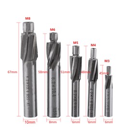 Atyhao [Set of 5 & M3-M8] End Mill, End Mill Cutter, Countersunk Drill Bit, End Mill Cutter, CNC Cutter Bit, Drill Milling Bit, HSS-AL High Speed Steel, Milling Drill Bit Tool