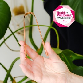 Urban Veda Copper Tongue Scraper | Digestive Health & Bacteria Remover | Fresher Breath & Enhanced Taste | Copper Tongue Scraper for Bad Breath Treatment | Oral Hygiene Products | Pack of 1