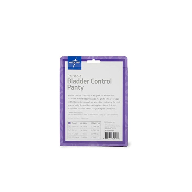Medline Reusable Bladder Control Women's Panty, Small (22-25 Inches), Dependable